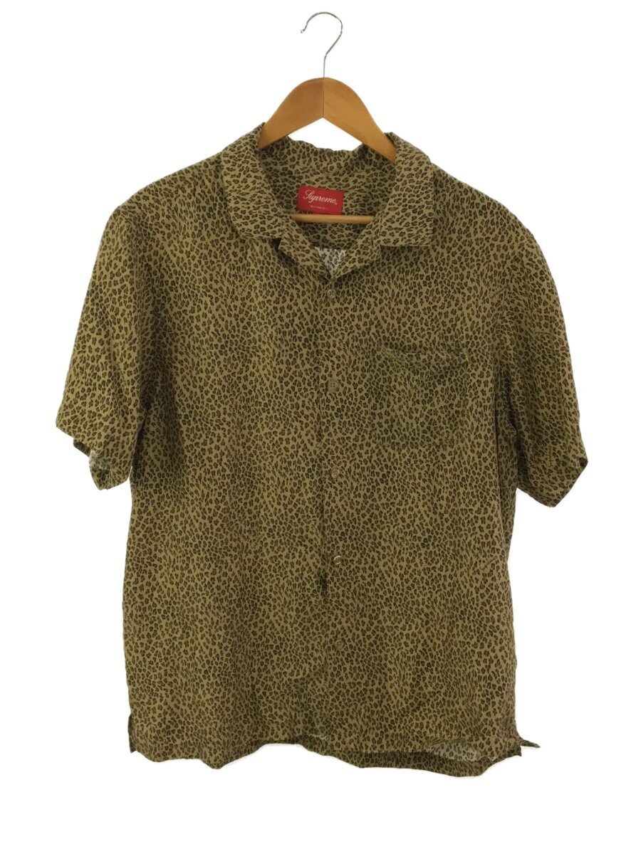 Supreme◆■22ss/Leopard Silk S/S Shirt Tan/半袖シャツ/L/シルク/CML/レオパード