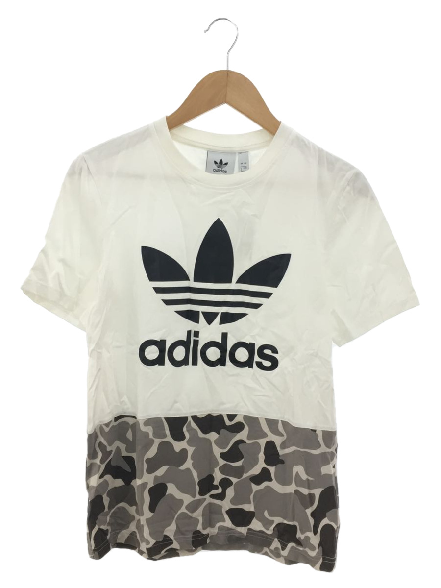 adidas◆Tシャツ/S/コットン/WHT_画像1