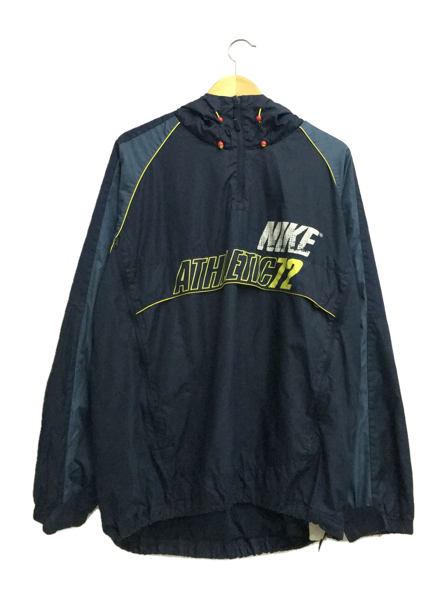 NIKE◆ハーフジップ/アノラックパーカー/XL/ポリエステル/ネイビー/紺/無地_画像1