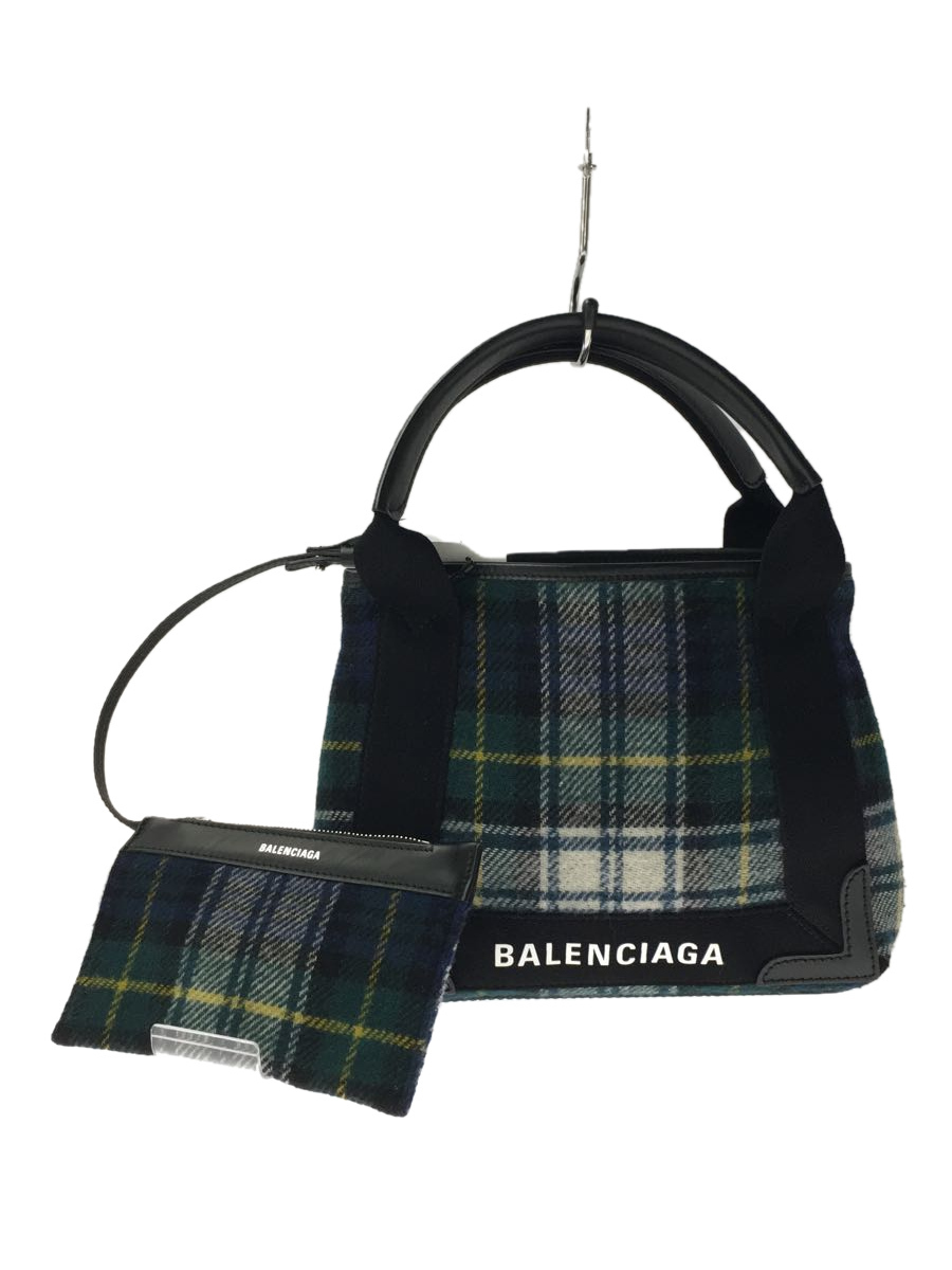 今季一番 BALENCIAGA◇トートバッグ/-/GRN/チェック その他