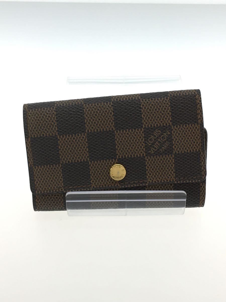 LOUIS VUITTON◆ミュルティクレ4_ダミエ・エベヌ_BRW/-/BRW/総柄/レディース