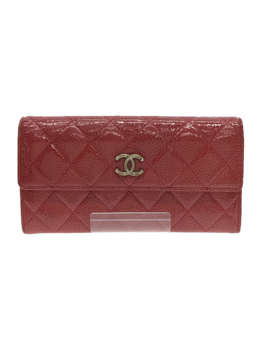 CHANEL◆マトラッセ/長財布/エナメル/レッド/19643798_画像1