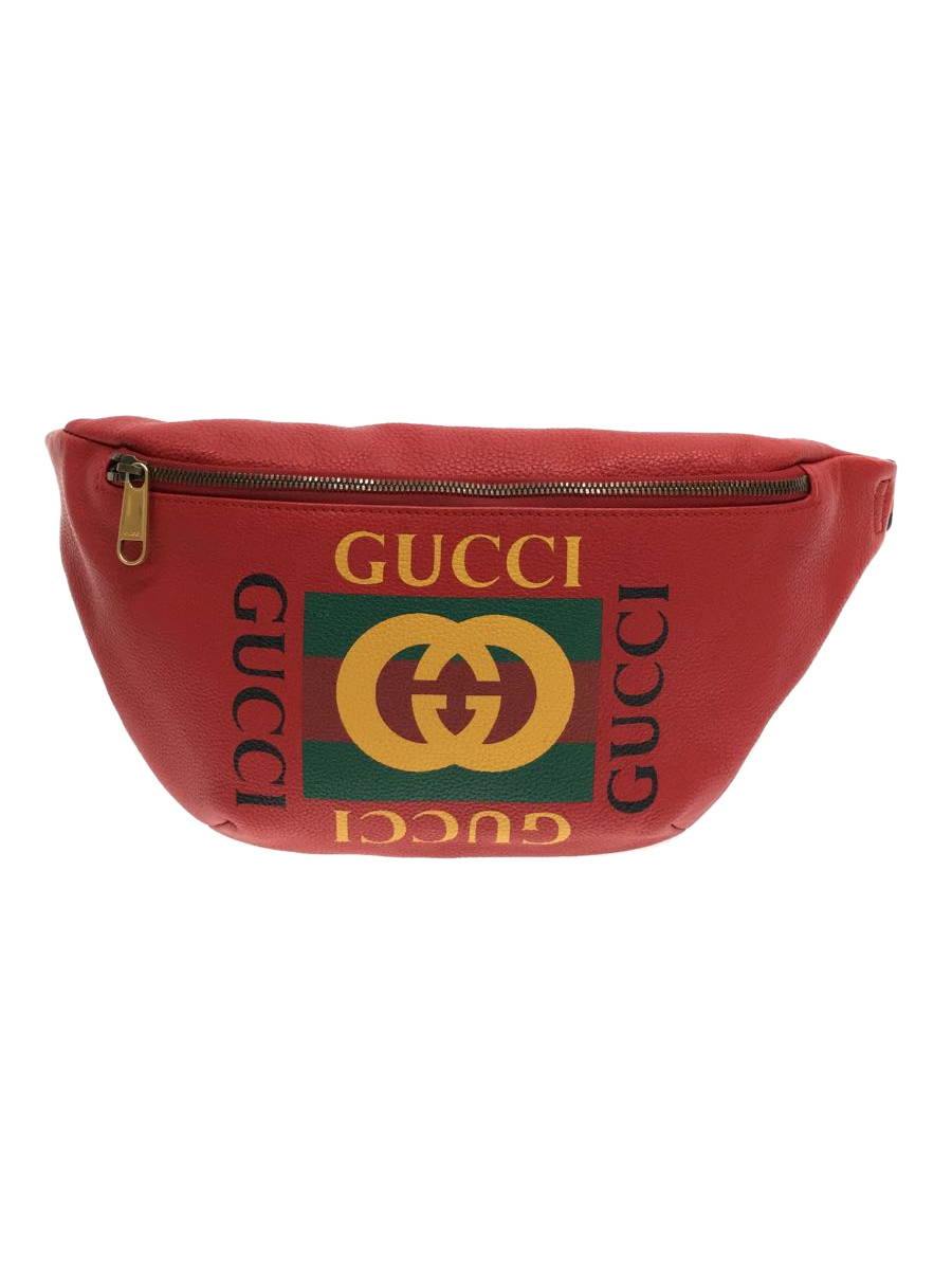 GUCCI◆ウエストバッグ/レザー/RED/530412