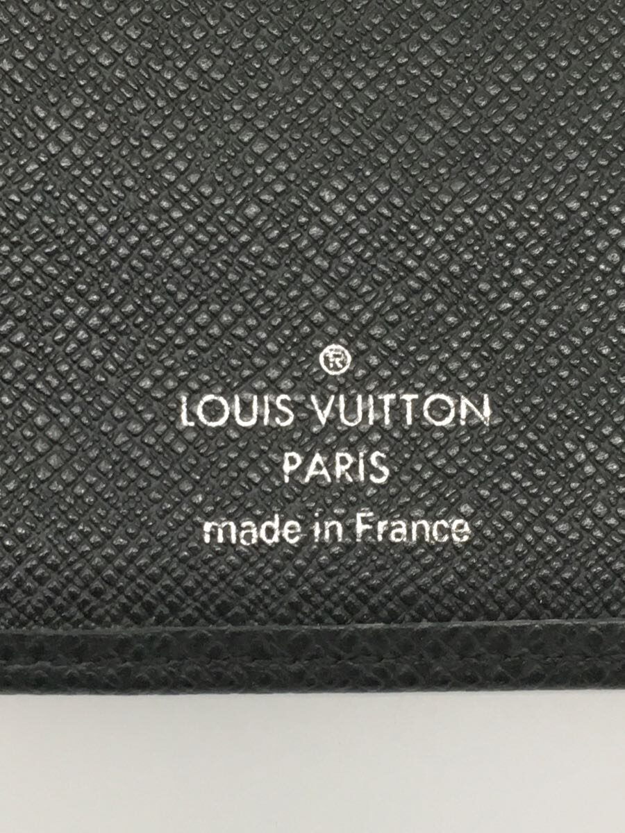 LOUIS VUITTON◆ポルト・フォイユ・プラザ_タイガ_BLK/レザー/BLK/メンズ_画像3