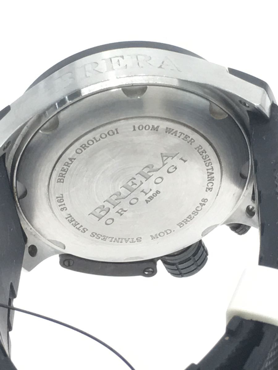 BRERA OROLOGI◆クォーツ腕時計/アナログ/ラバー/SLV/BRESC48_画像3