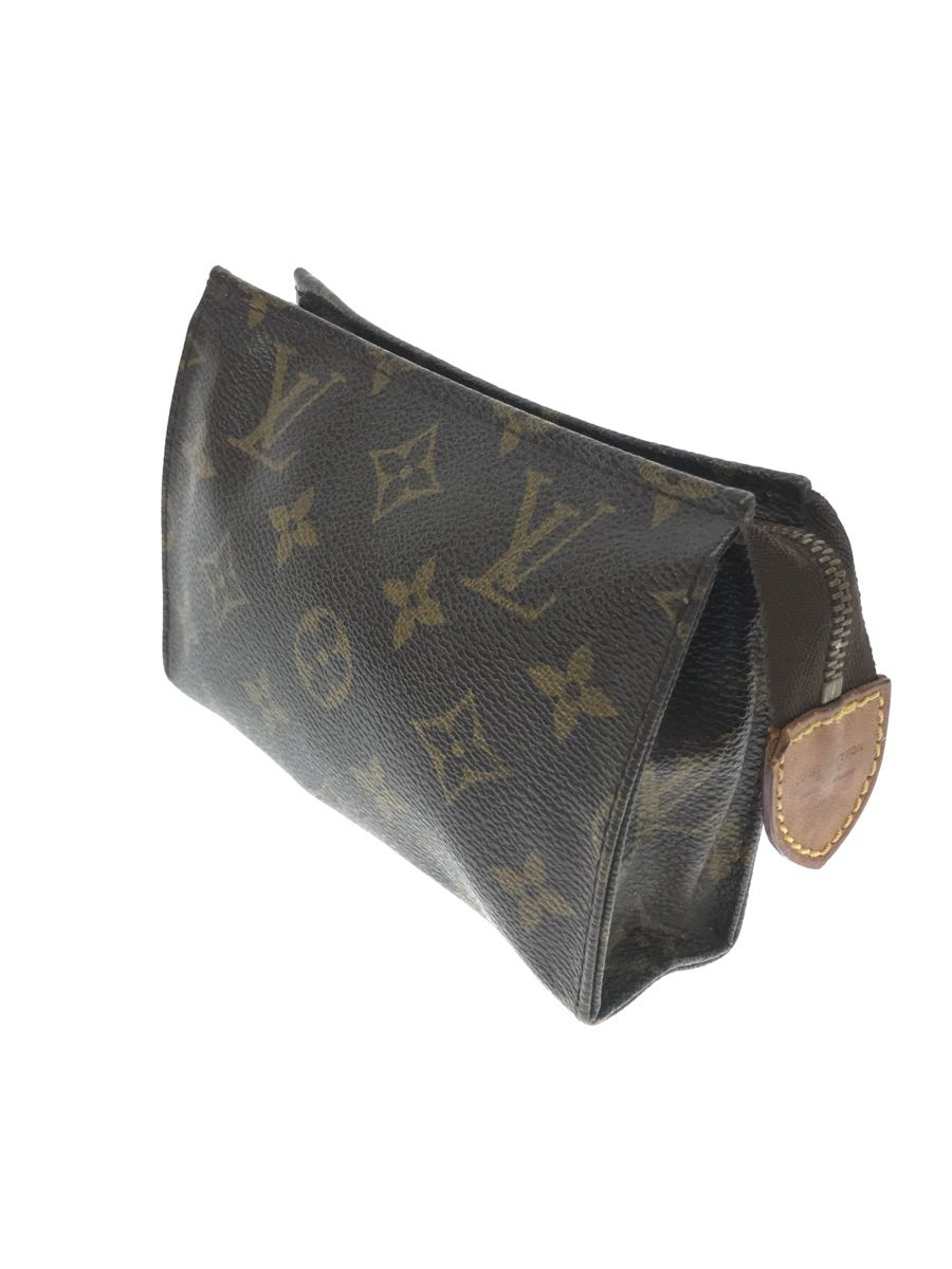 LOUIS VUITTON◆ポッシュ・トワレット15_モノグラム_BRW/PVC/ブラウン/使用感有の画像2