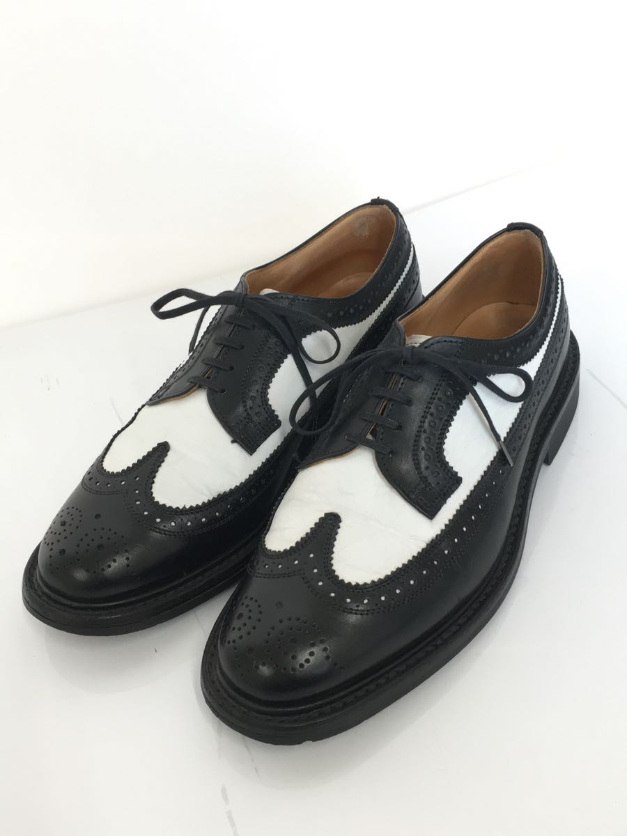 SANDERS◆Long Wing Brogue/メダリオン/ウインドレスシューズ/26.5cm/BLK/レザー/9833BWK_画像2