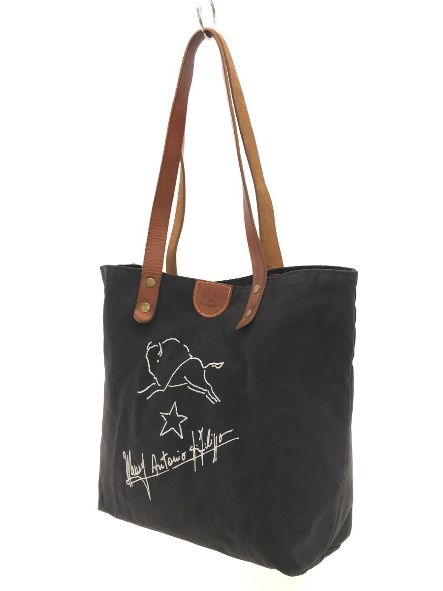 最新デザインの IL BISONTE◇トートバッグ/キャンバス/BLK その他