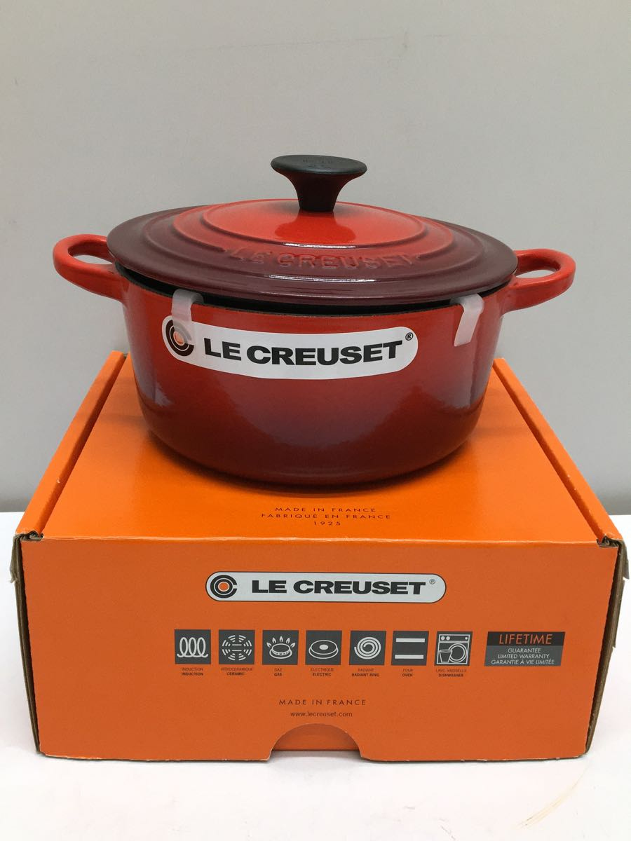LE CREUSET◆フランス製 ココットロンド 鍋/サイズ:18cm/赤 調理器具
