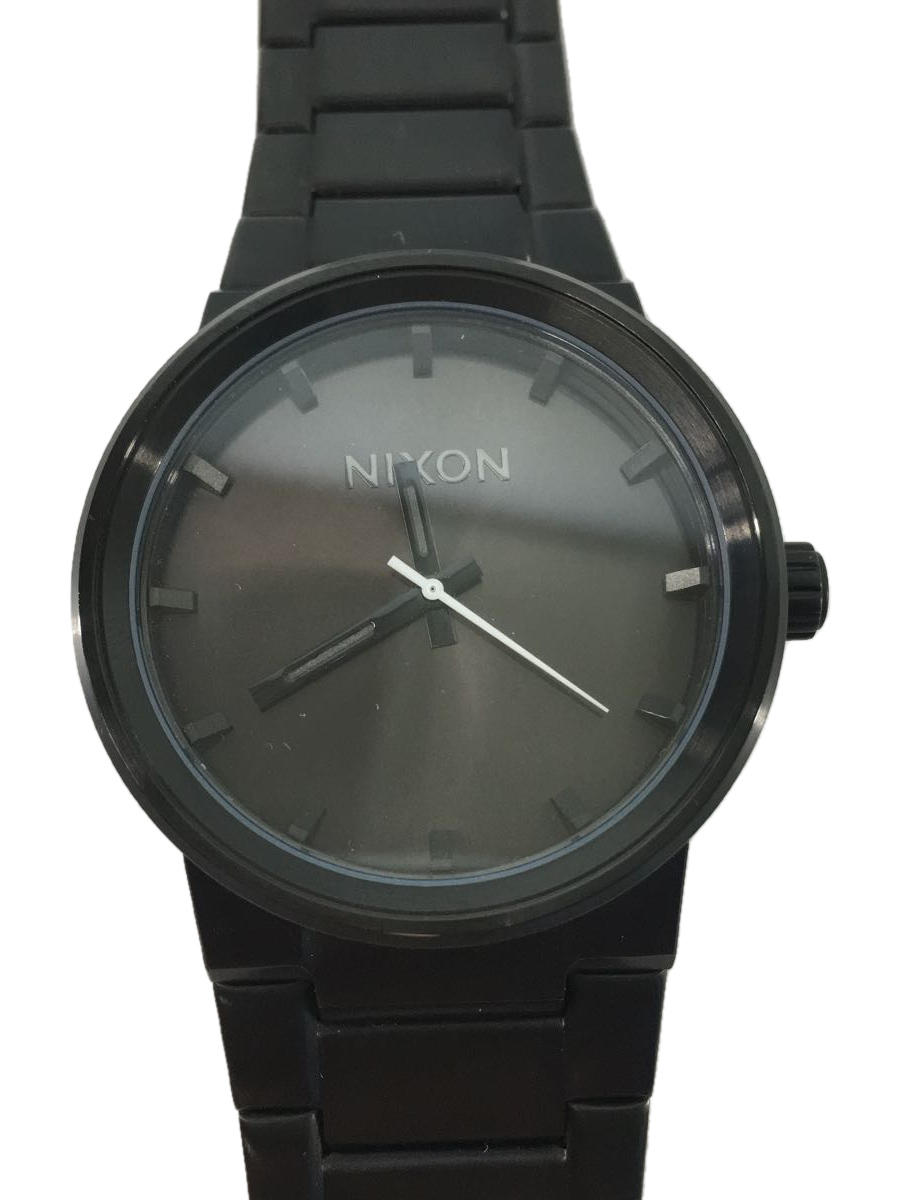 NIXON◆THE CANNON/クォーツ腕時計/アナログ/ステンレス/BLK/BLK_画像1