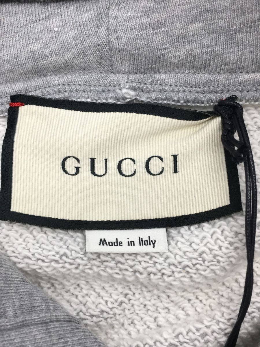 GUCCI◇パーカー/M/コットン/GRY/604974 XJB1D/ロゴスウェットプル