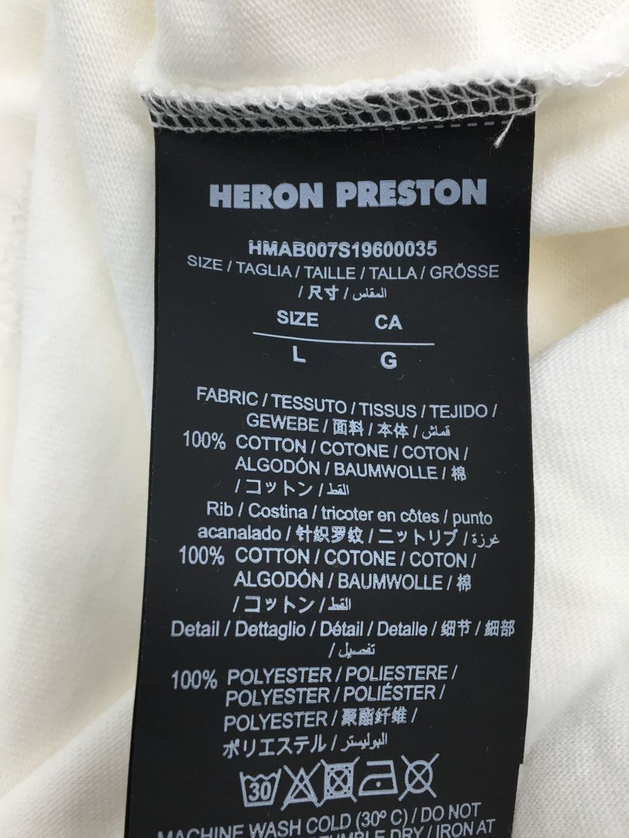 HERON PRESTON◆19SS/長袖Tシャツ/L/コットン/ホワイト/HMAB007S19600035_画像4