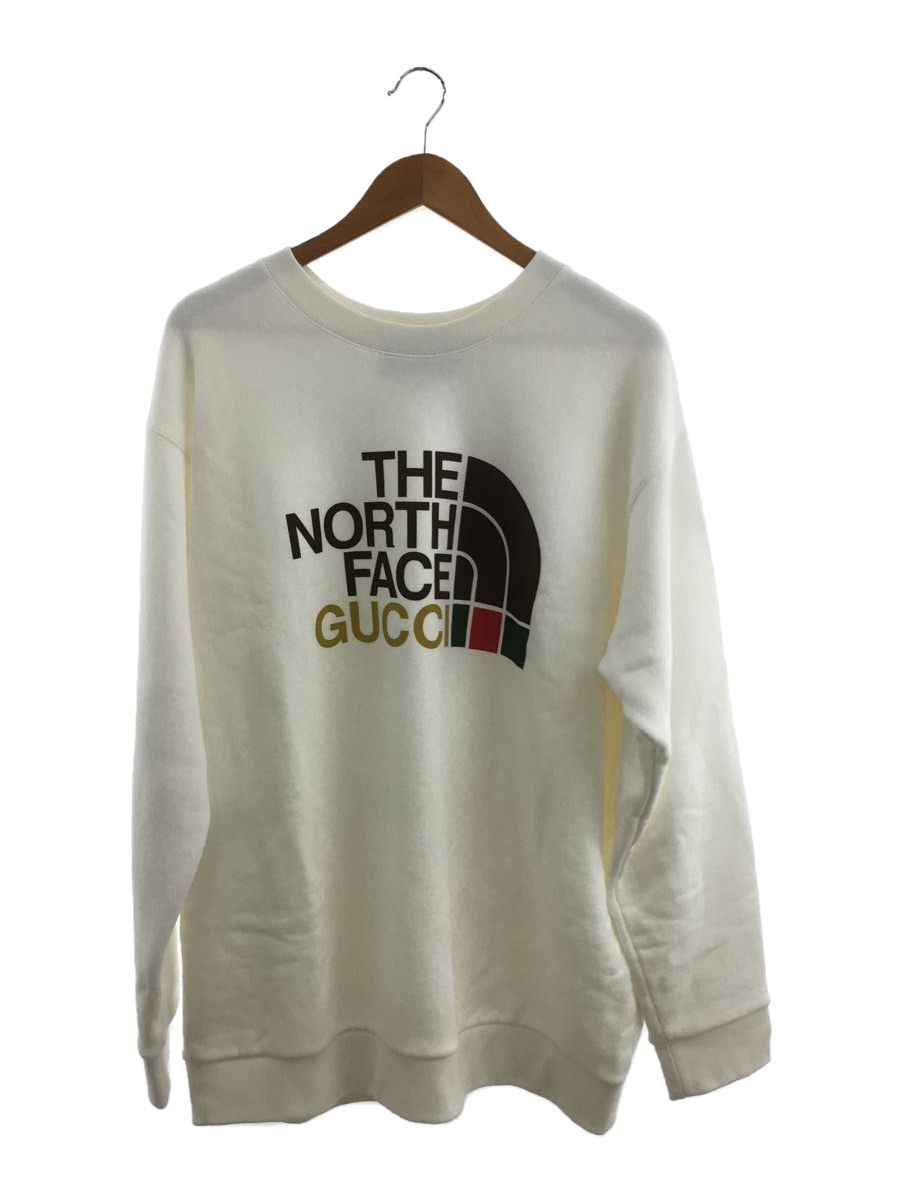 GUCCI◆×THE NORTH FACE/21SS/ロゴプリントクルーネックスウェット/XL/コットン/CRM/プリント