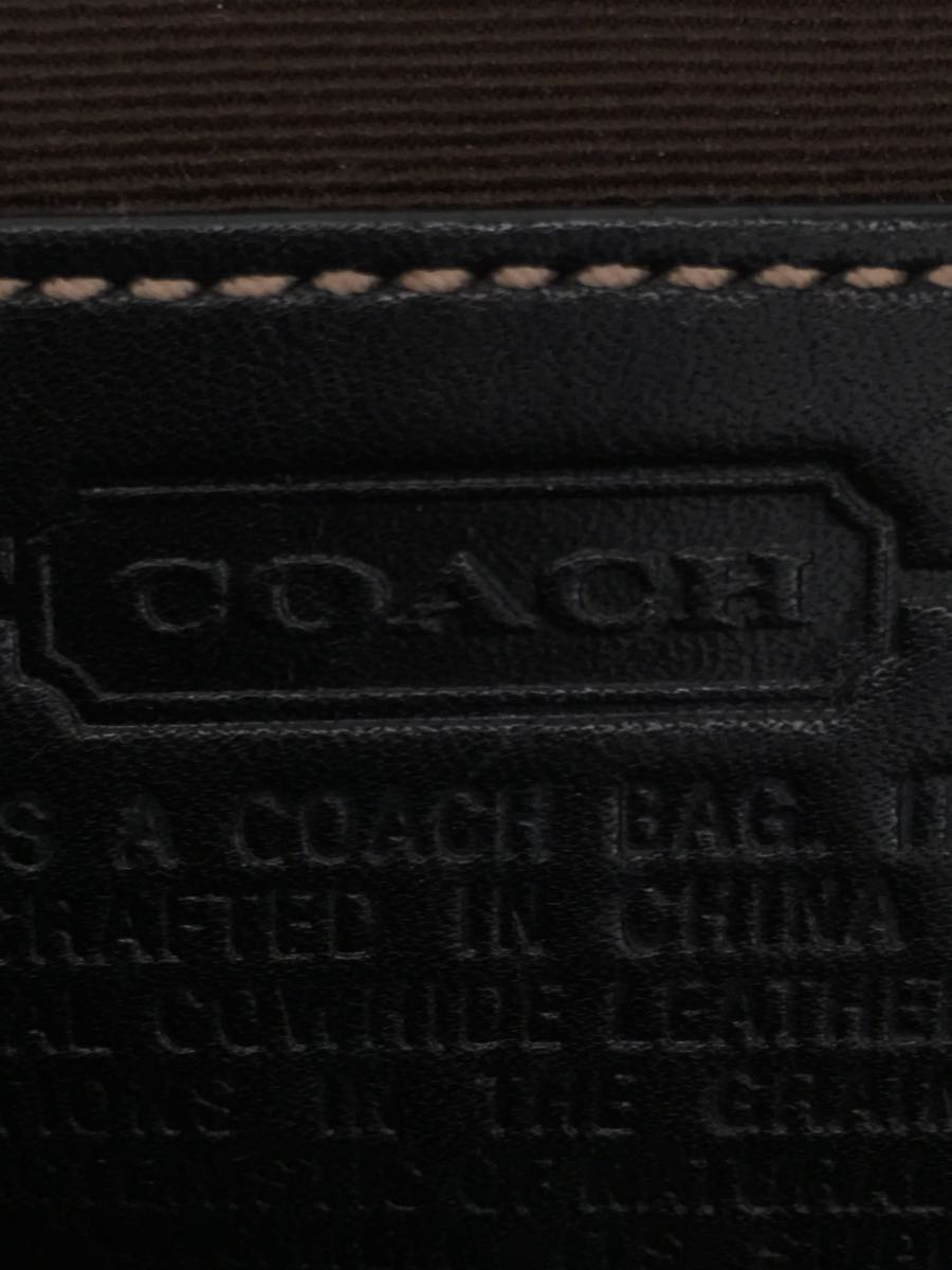 COACH◆トートバッグ/レザー/BLK/無地/5131_画像5