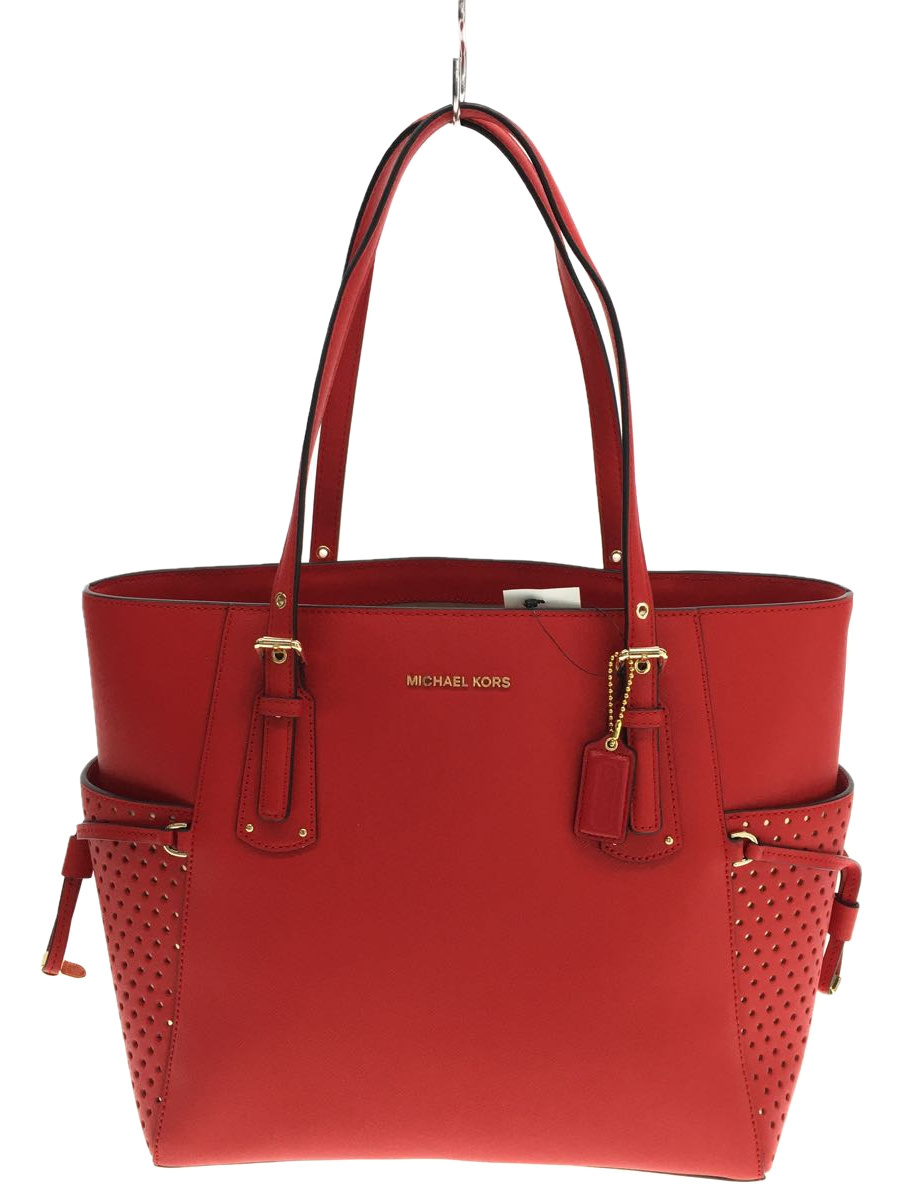 美品】 MICHAEL MICHAEL KORS◇トートバッグ/レザー/RED/無地