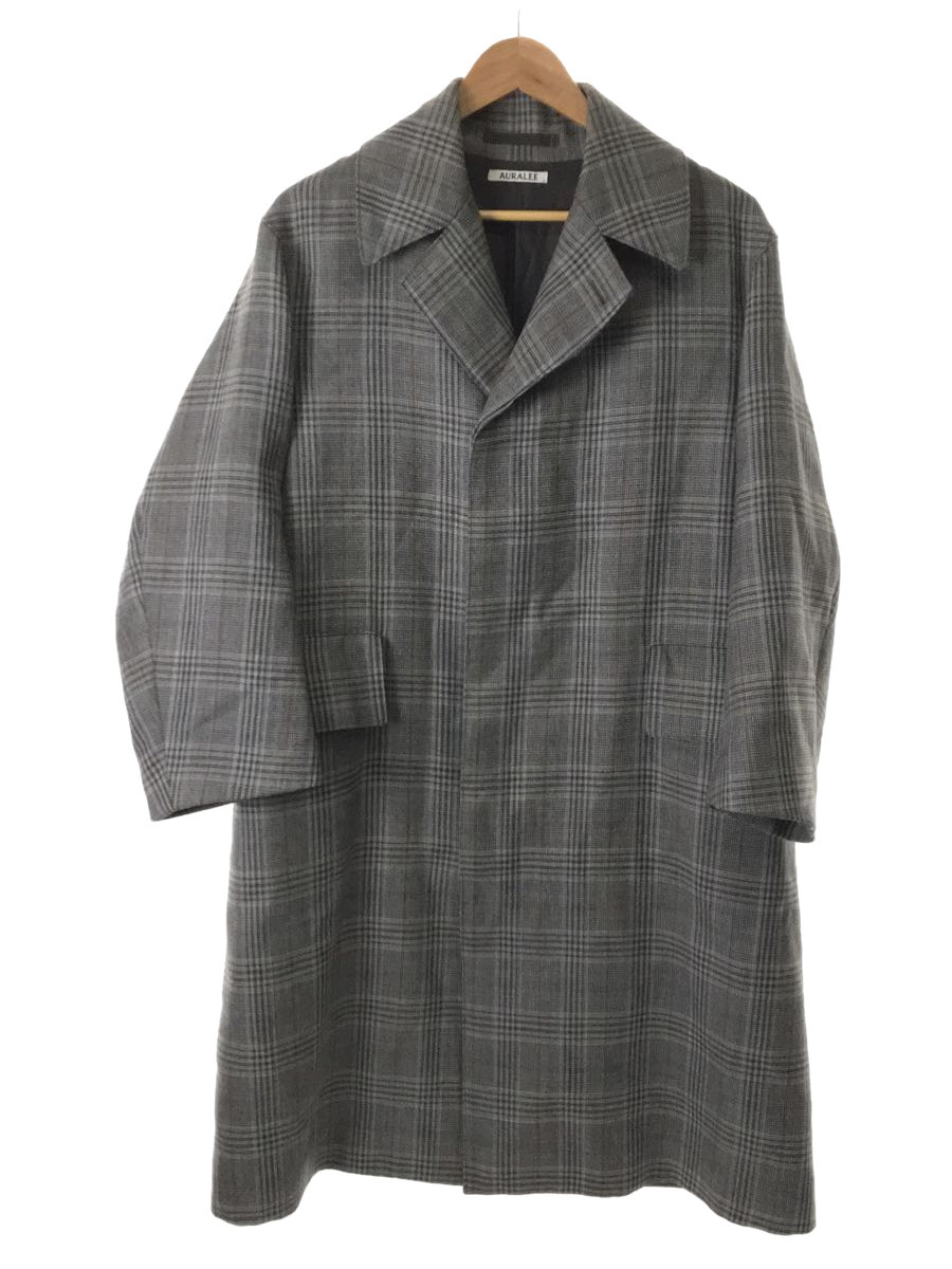 AURALEE 17AW/DOUBLE FACE CHECK LONG COAT/コート/0/ウール/CML/A7AC04BN