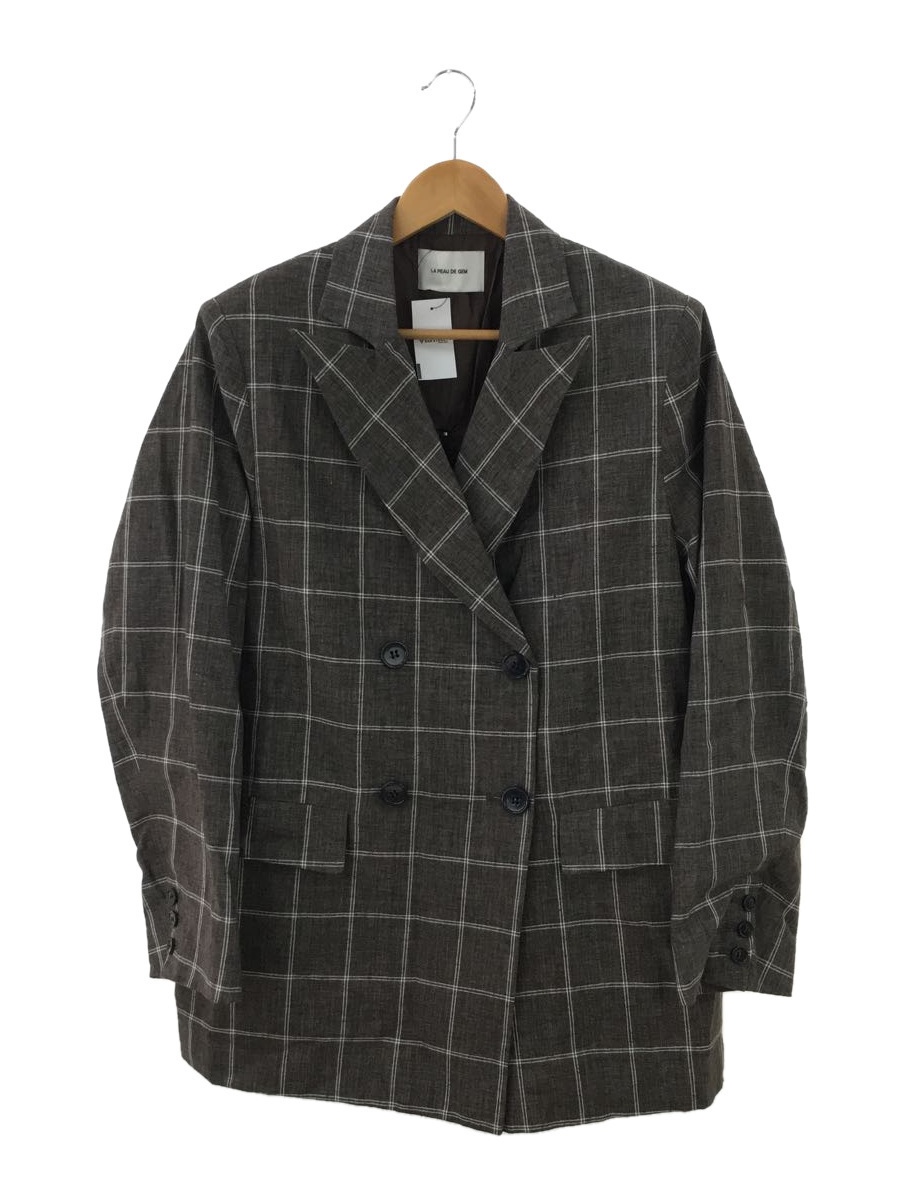 backzip linen jacket/LA PEAU DE GEM/テーラードジャケット/38/GEM-542