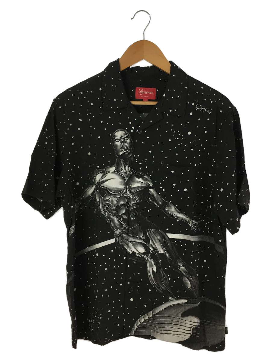 Supreme◆半袖シャツ/M/レーヨン/ブラック/ドット/Silver Surfer S/S Shirt/×MARVEL