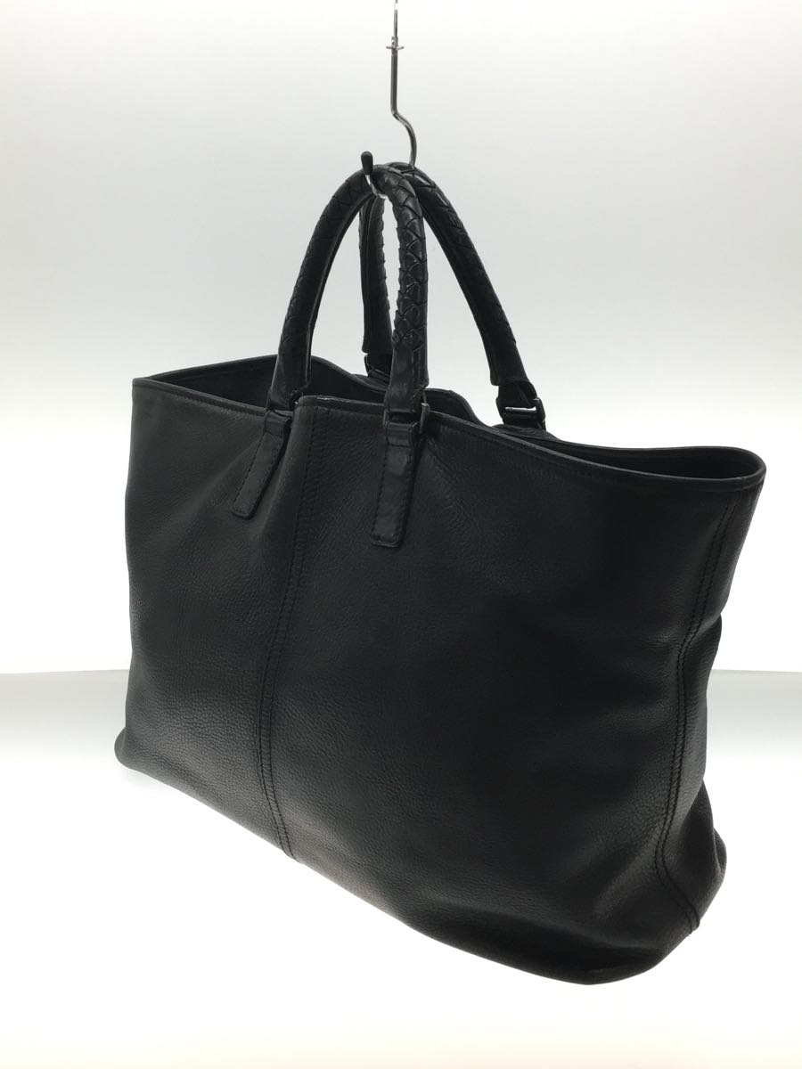 BOTTEGA VENETA◆トートバッグ/レザー/BLK/無地/191312 VFBD0 1000/イントレチャート_画像2