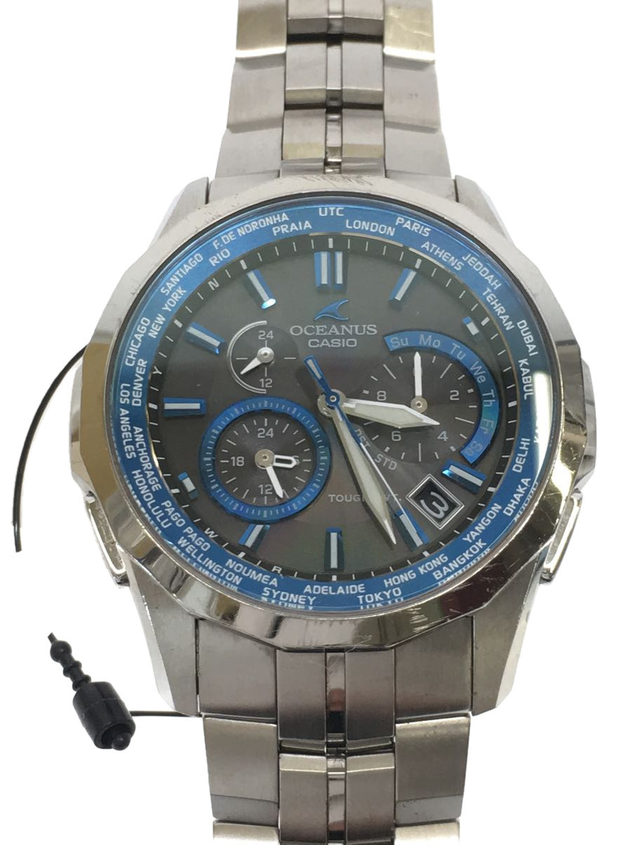 CASIO◇OCEANUS/ソーラー腕時計/アナログ/チタン/ブラック/OCW-S1400
