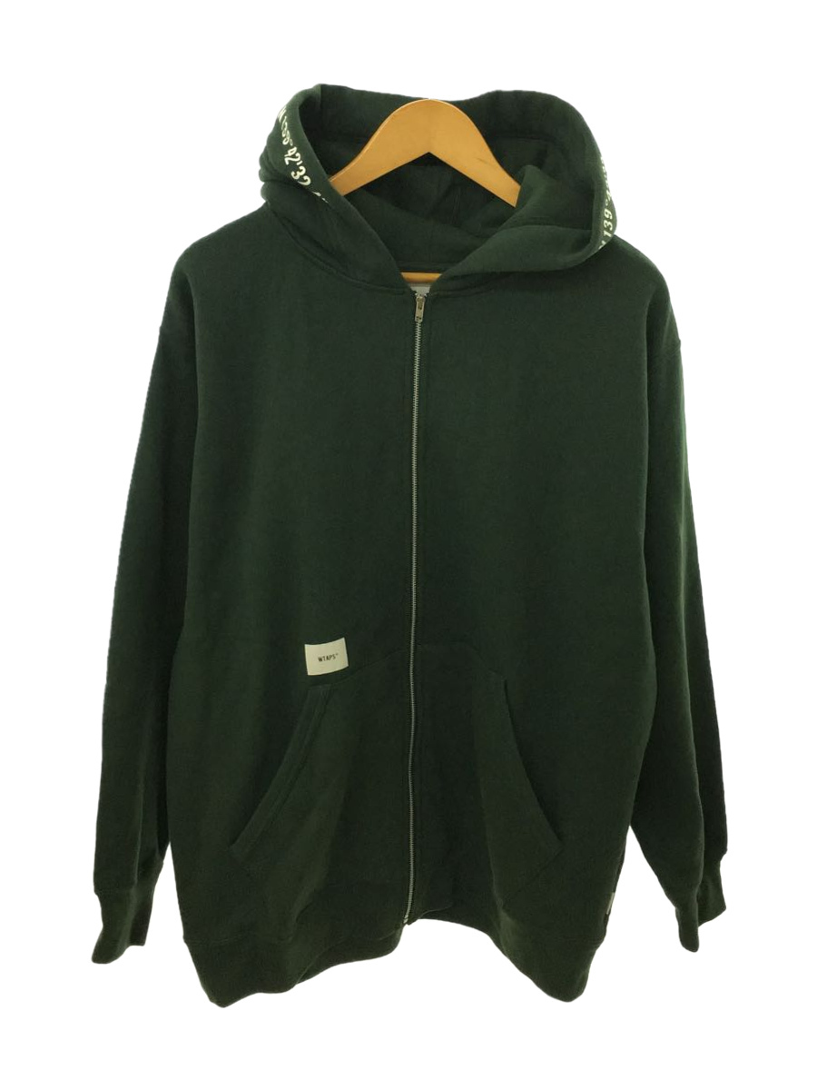 WTAPS◆22aw X3.0 ZIP HOODY CTPL/2/コットン/GRN/222ATDT-CSM18