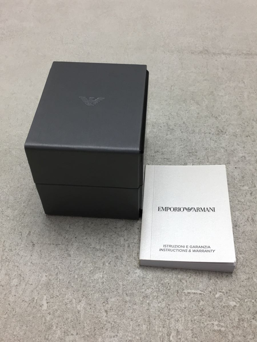 EMPORIO ARMANI◆クォーツ腕時計/アナログ/ステンレス/BLK/BLK/SS_画像6