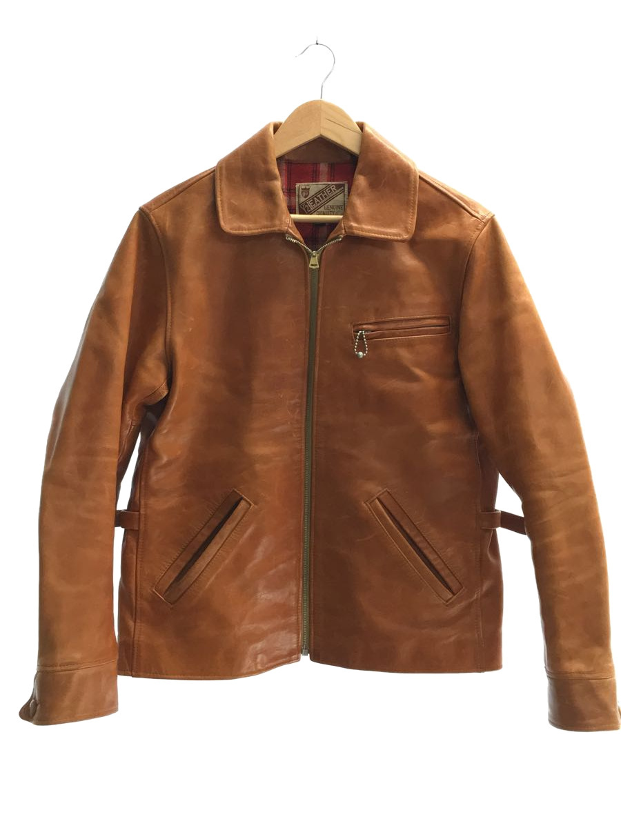Y2LEATHER/シングルライダースジャケット/40/レザー/BRW/小傷、色褪せ