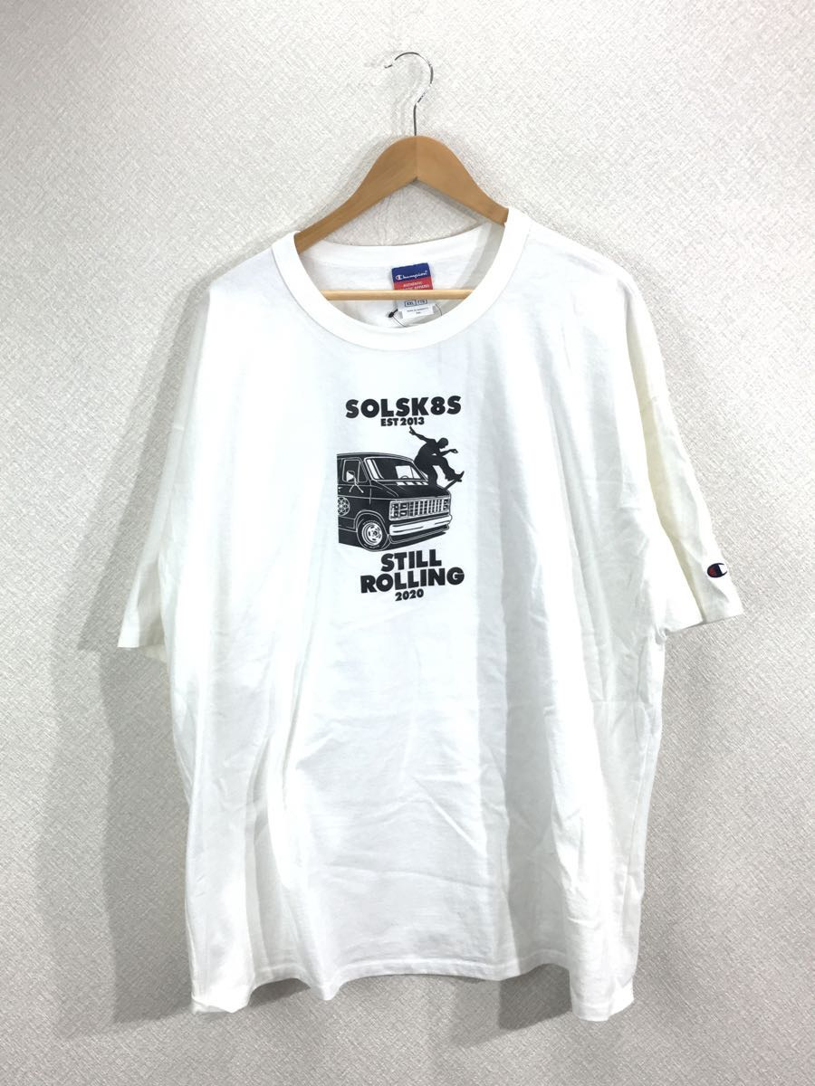 Champion◆SOLSK8S/Tシャツ/XXL/コットン/WHT/プリント_画像1