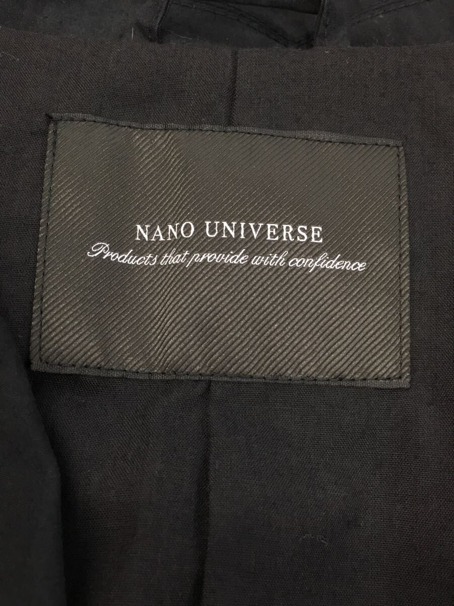 nano universe◆テーラードジャケット/M/コットン/BLK/無地_画像3