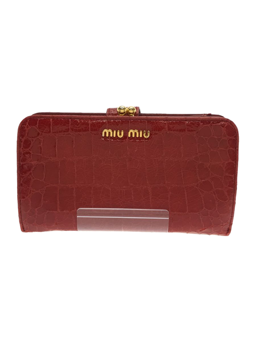 【タイムセール！】 MIU MIU◆2つ折り財布/-/RED/レディース 二つ折り財布（小銭入れあり）