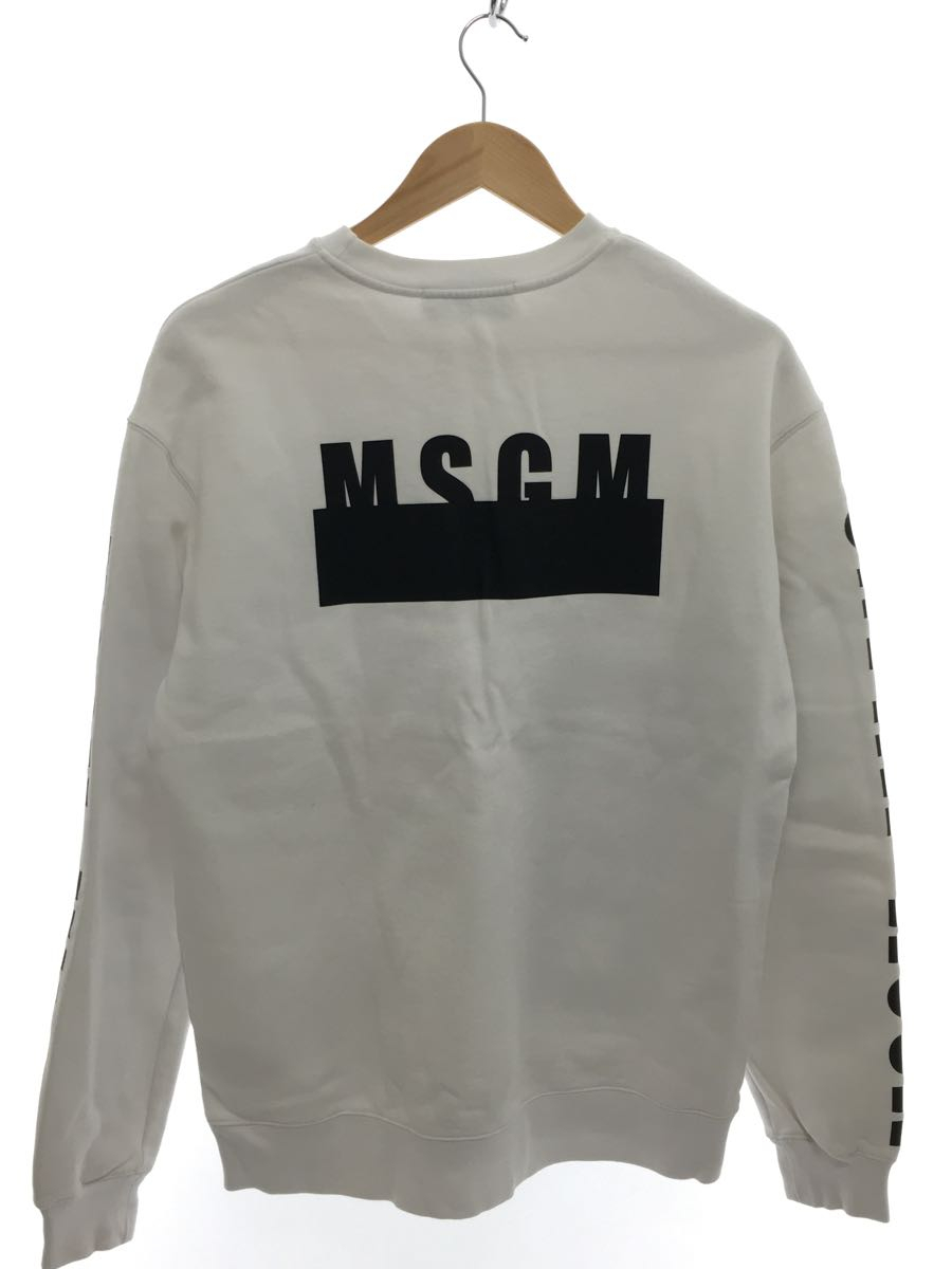 古典 MSGM◇ロゴプリント裏起毛スウェット/S/コットン/ホワイト