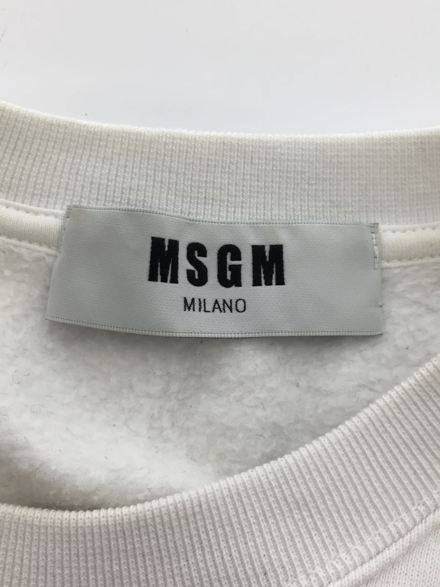古典 MSGM◇ロゴプリント裏起毛スウェット/S/コットン/ホワイト