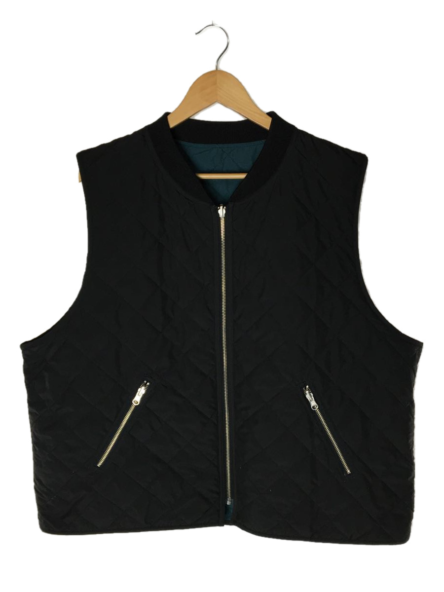 BURLAP OUTFITTER◆QUILTED VEST/ベスト/-/ポリエステル/BLK/無地_画像1