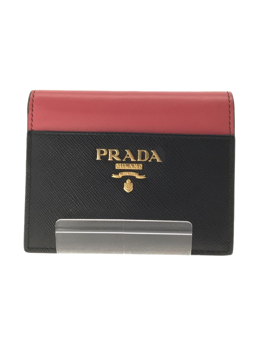 PRADA◇長財布/-/RED/無地/レディース-