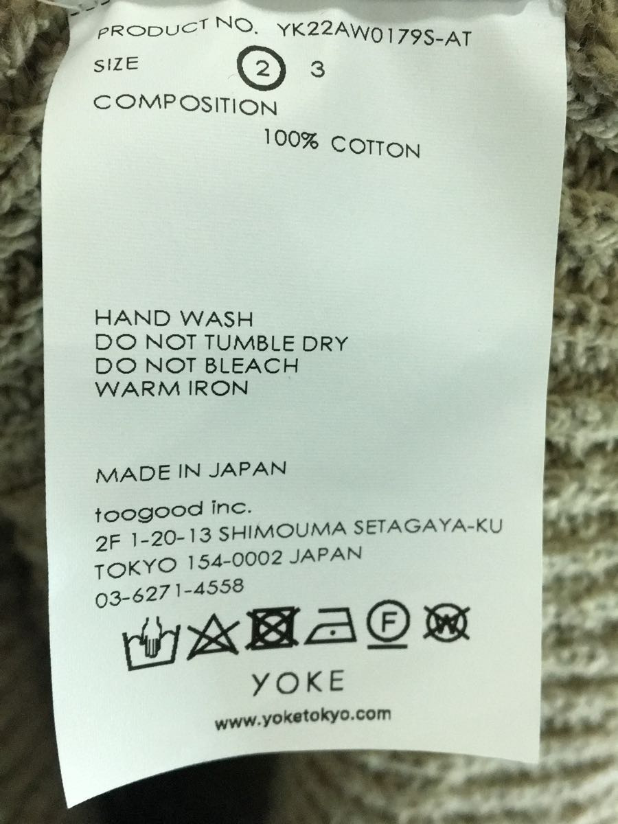 YOKE◆セーター(厚手)/2/コットン/CML/YK22AW01_画像5