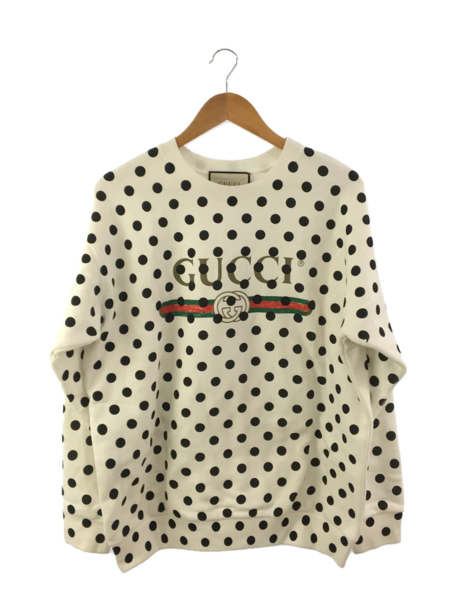 GUCCI* sweat /S/ cotton /WHT/617964XJCLB/ Polka dot / polka dot / Logo /