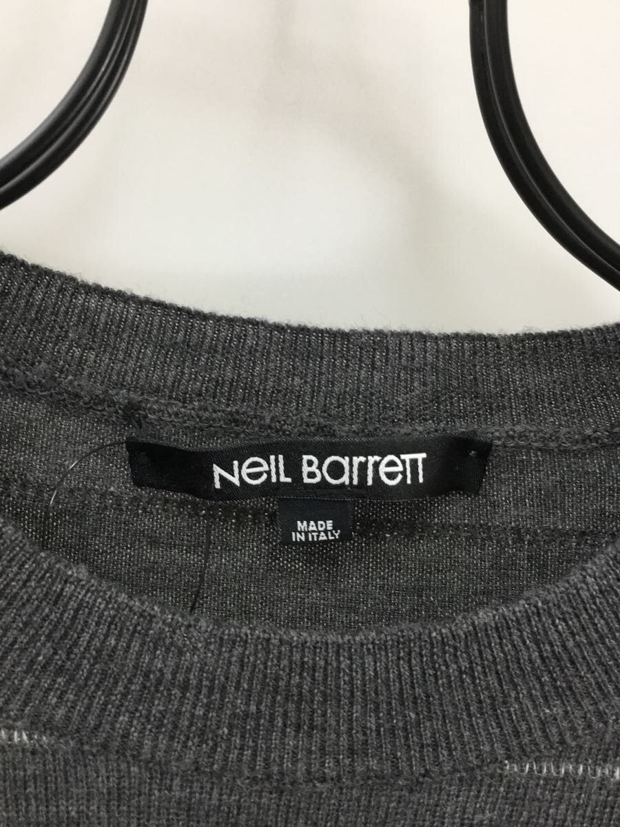 NEIL BARRETT◆セーター(薄手)/XS/ウール/グレー/ボーダー_画像3