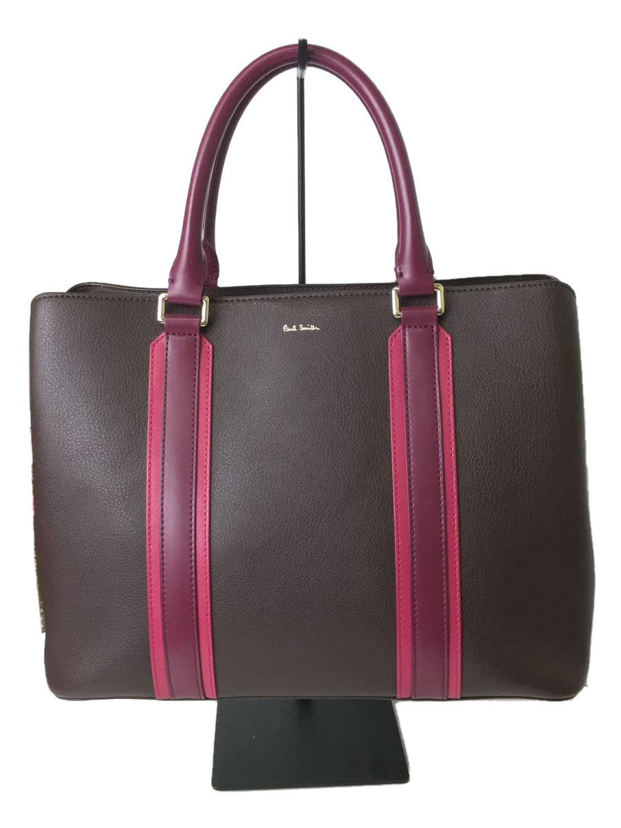 世界的に有名な Paul Smith◇トートバッグ/レザー/BRW/総柄 その他
