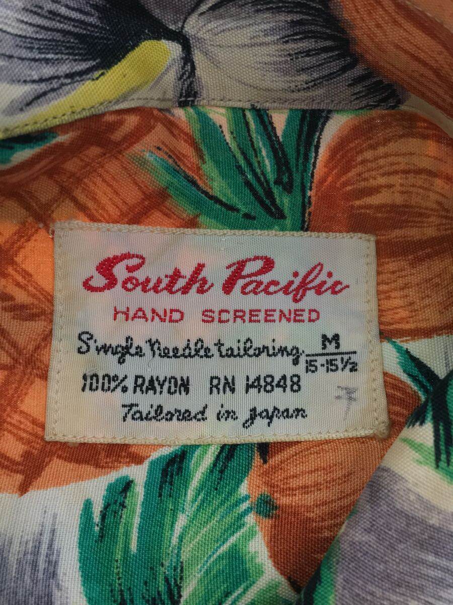 SOUTH PACIFIC/ aloha shirt /M/ rayon /GRN/ total pattern 