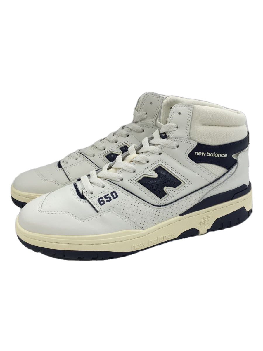 NEW BALANCE◆ハイカットスニーカー/27.5cm/WHT/レザー/BB650RD1_画像1