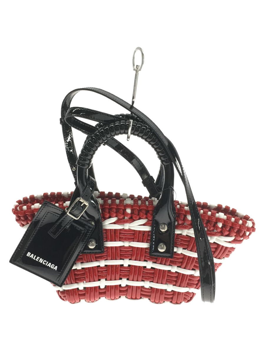 BALENCIAGA◇バレンシアガ/ショルダーバッグ/PVC/RED/BISTRO XXS