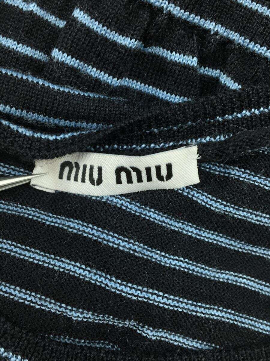 MIU MIU◆Tシャツ/40/ウール/BLU/ボーダー_画像3