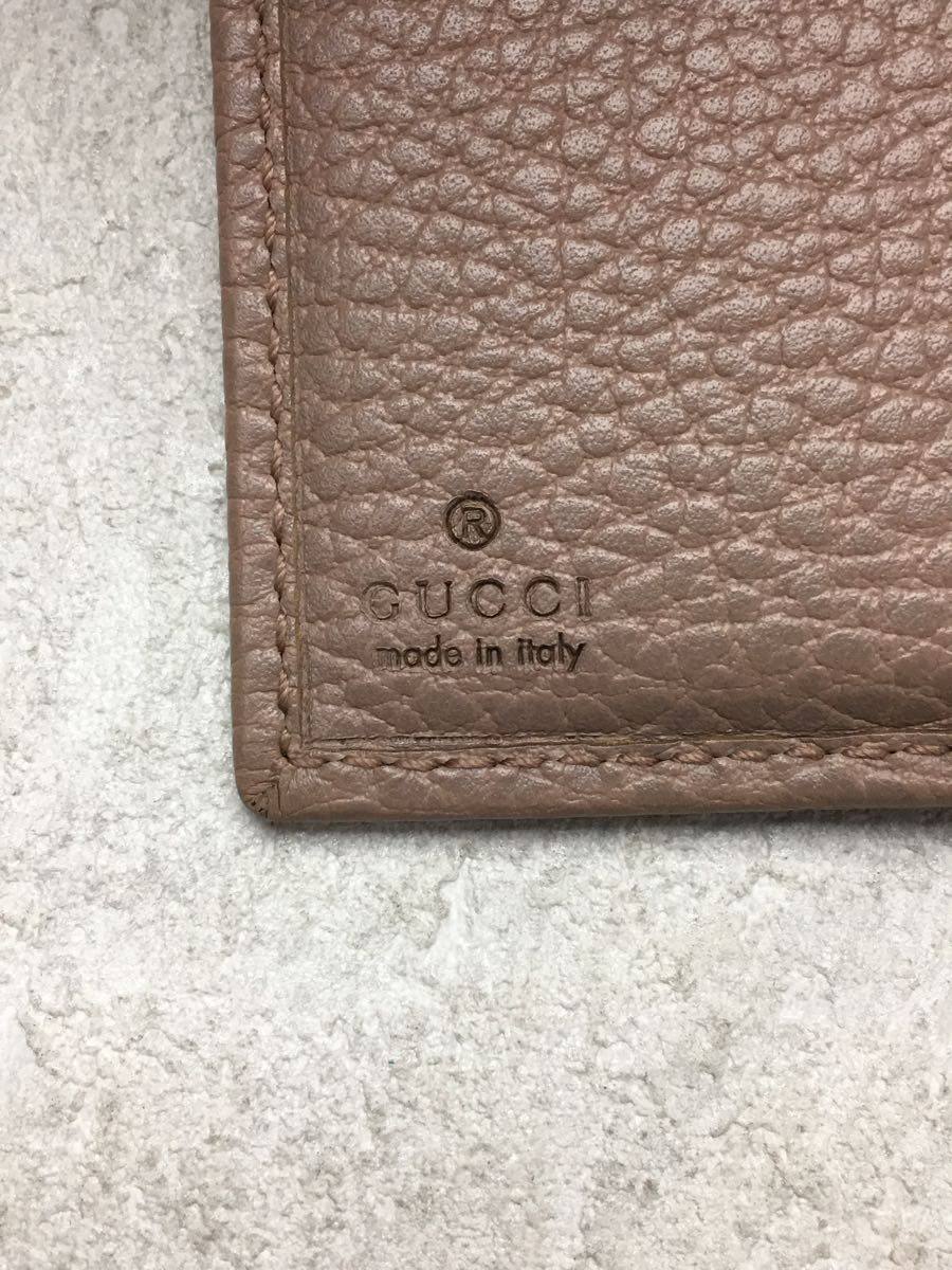 GUCCI◆2つ折り財布/レザー/PNK/無地/レディース/523193・1147/GGマーモント_画像3