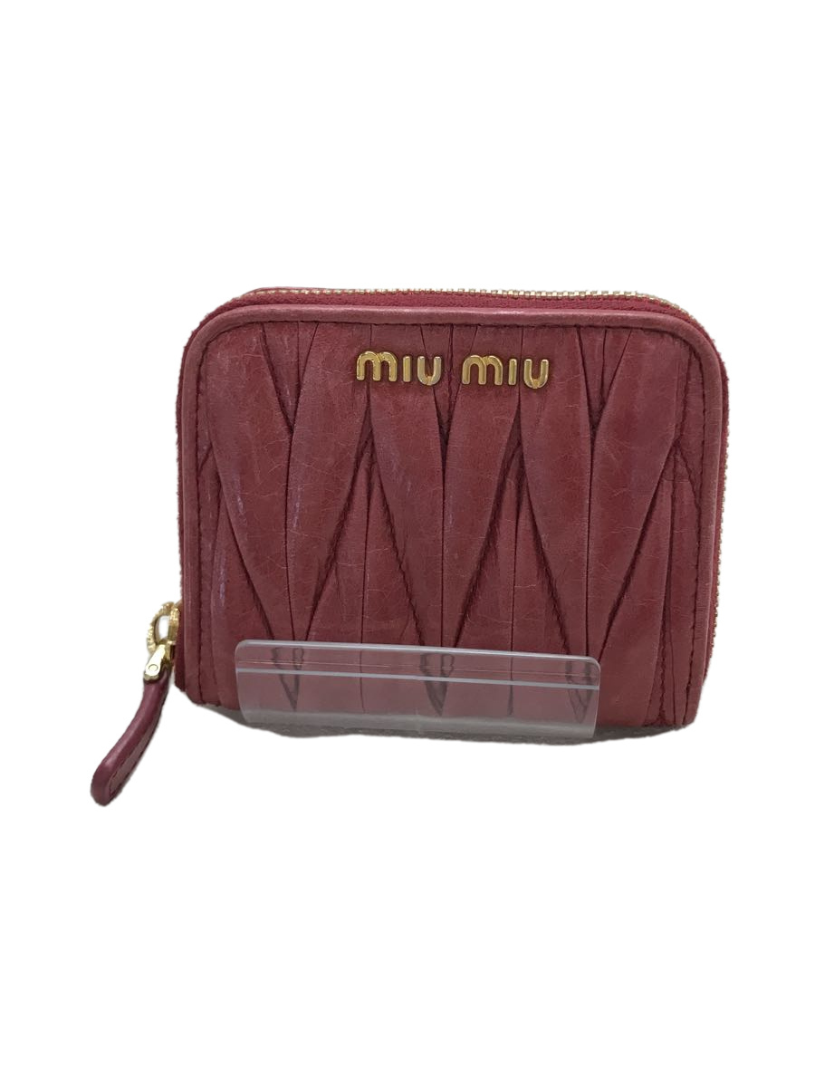 正規販売店】 MIU MIU◇コインケース/レザー/PNK/無地/レディース