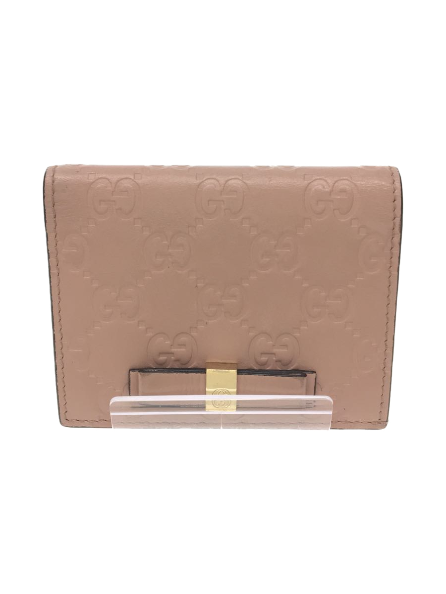 GUCCI*2. folding purse / leather /PNK/ total pattern / lady's /406924-493075