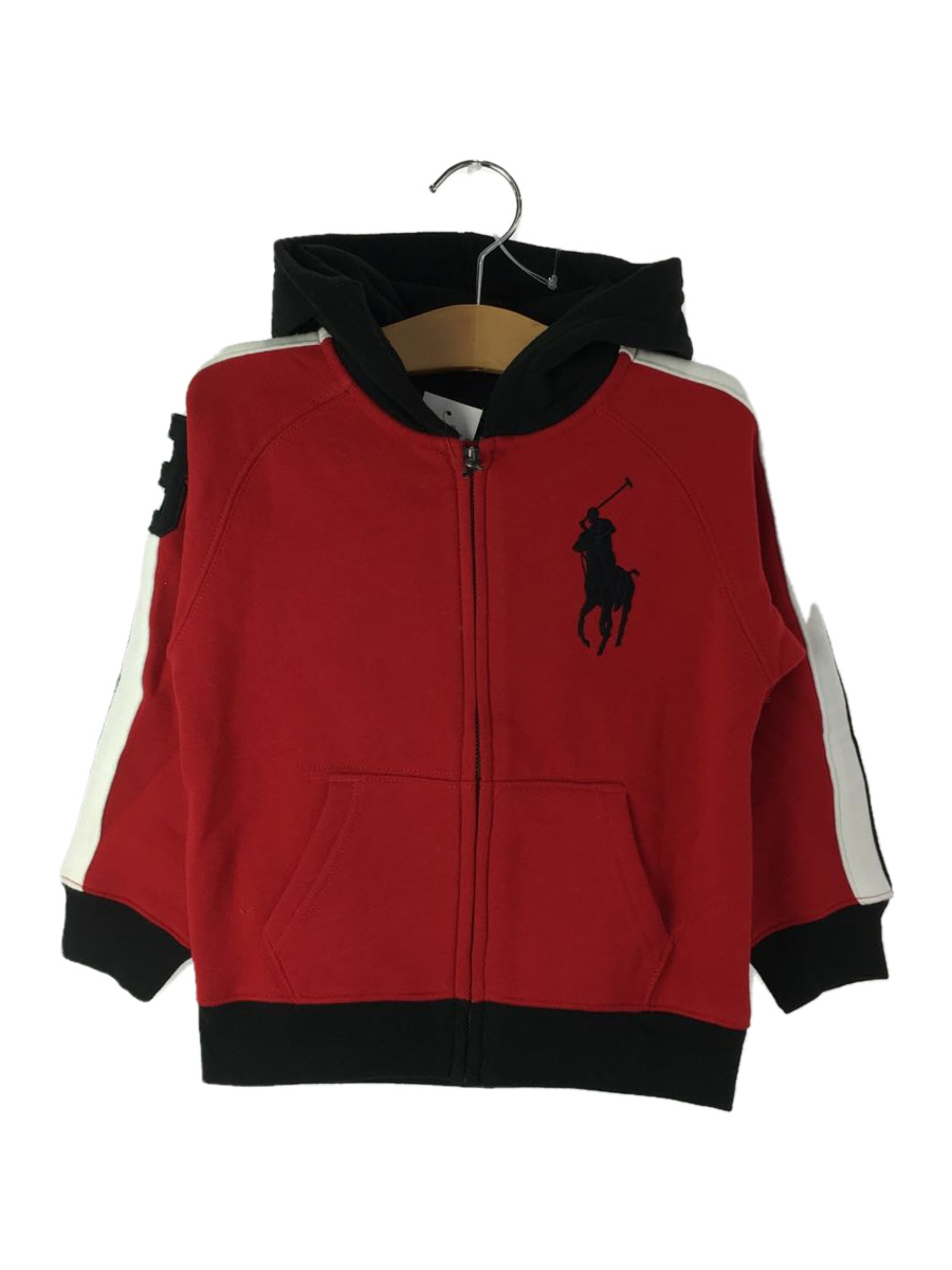 POLO RALPH LAUREN◆スウェット/-/コットン/RED/無地_画像1