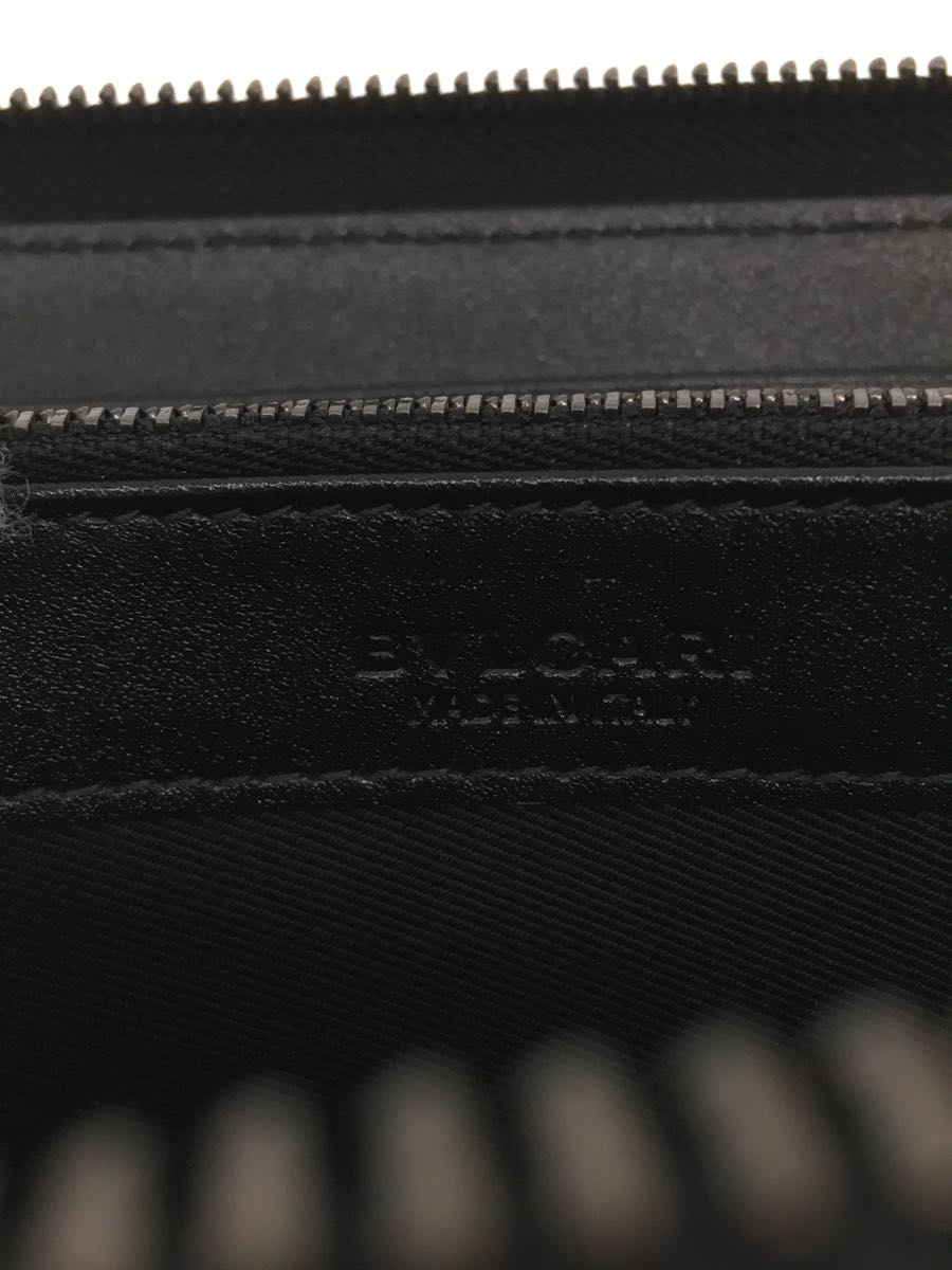 BVLGARI◆長財布/レザー/BLK/無地/メンズ_画像3