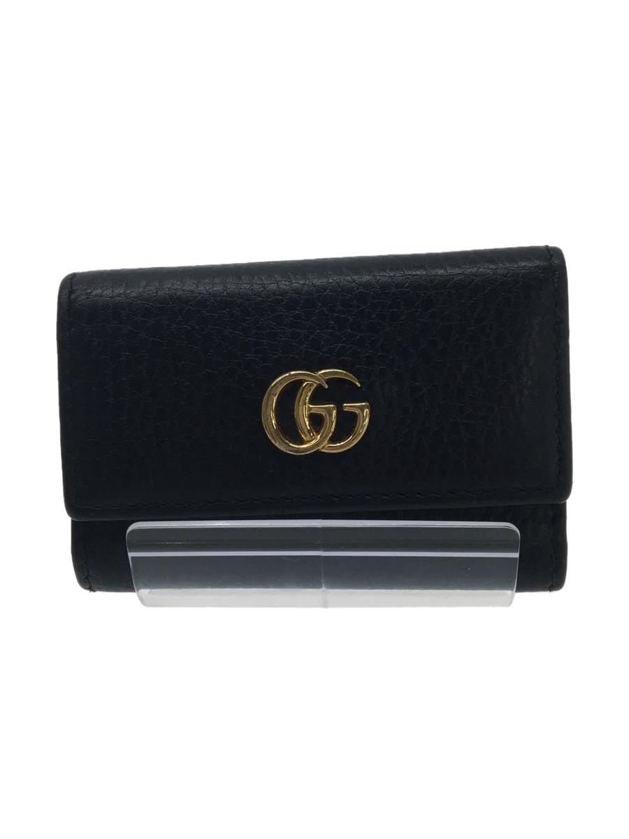 GUCCI◆キーケース/レザー/BLK/レディース/456118・2149