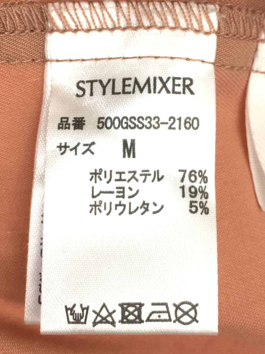 STYLEMIXER◆長袖ワンピース/M/ポリエステル/ORN/無地/500GSS33-2160/コーラル/ケープカラー_画像4