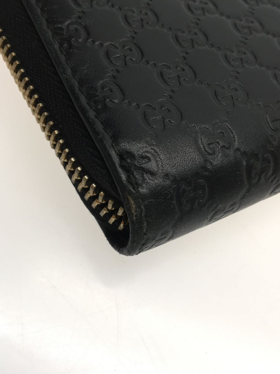 GUCCI◆グッチ/長財布/マイクログッチシマレザー/レザー/ブラック/黒/総柄/449391・0959_画像7